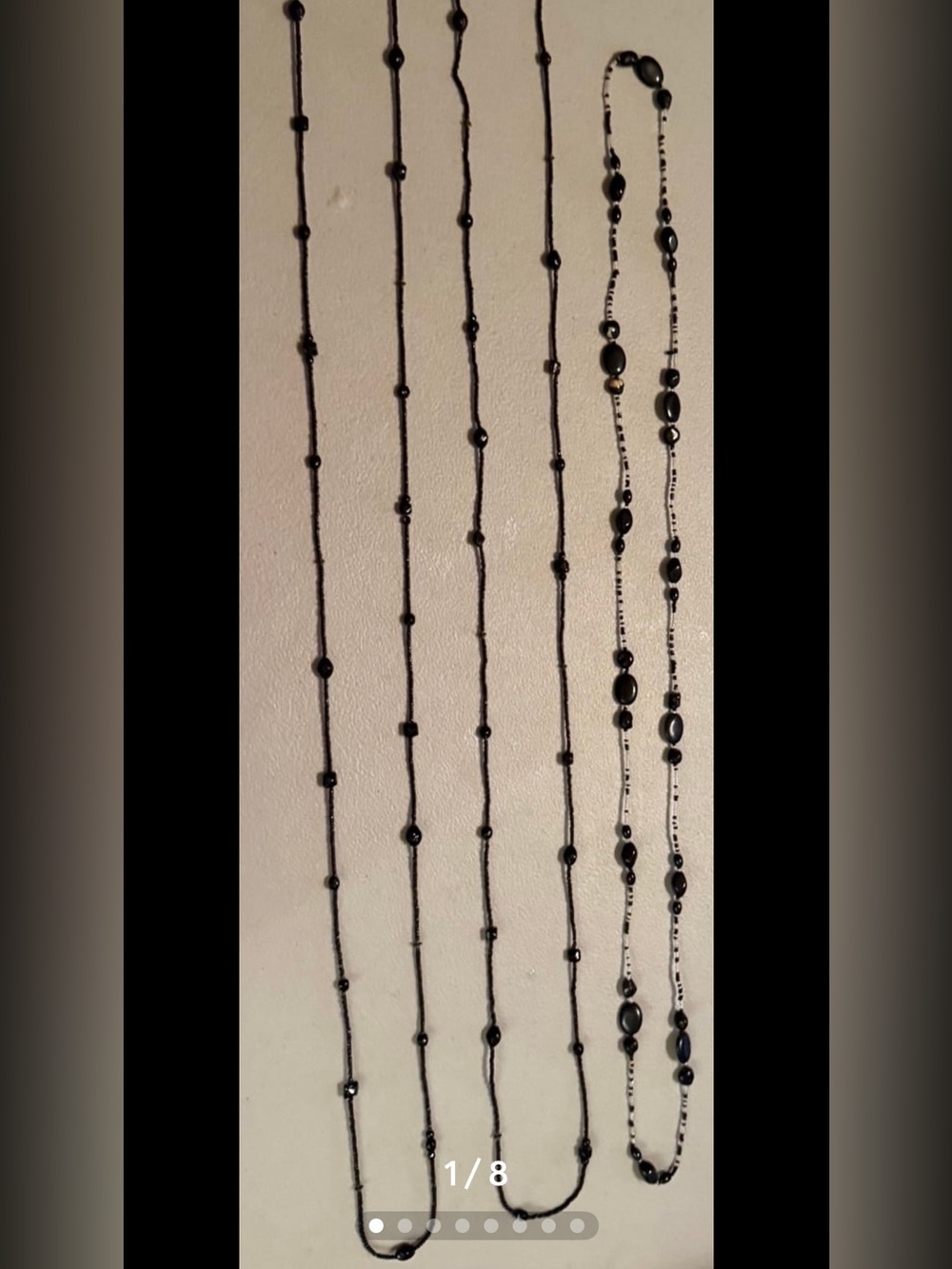 Black Beaded Layered Necklace Set - 3 Elegant Women’s Jewelry